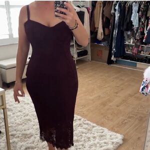 TA3 Burgundy Lace Dress